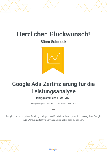 Google Ad-Zertifizierung für die Leistungsanalyse